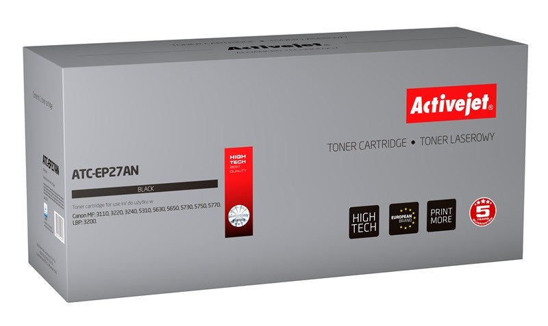 Activejet ATC-EP27AN toner for Canon printer, Canon EP-27 replacement, Premium, 2500 pages, black - KorhoneCom