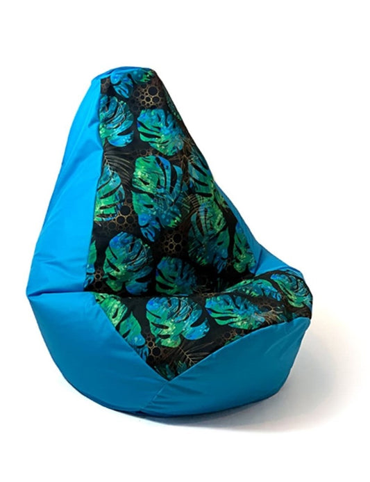 Päärynäprintti Blue-Monstera Pouff Bag L 105 x 80 cm - KorhoneCom