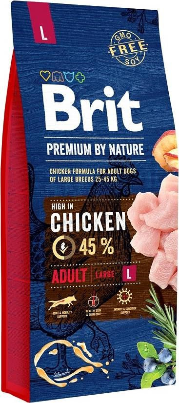 Brit Premium By Nature Adult L - dry dog food - 15kg - KorhoneCom