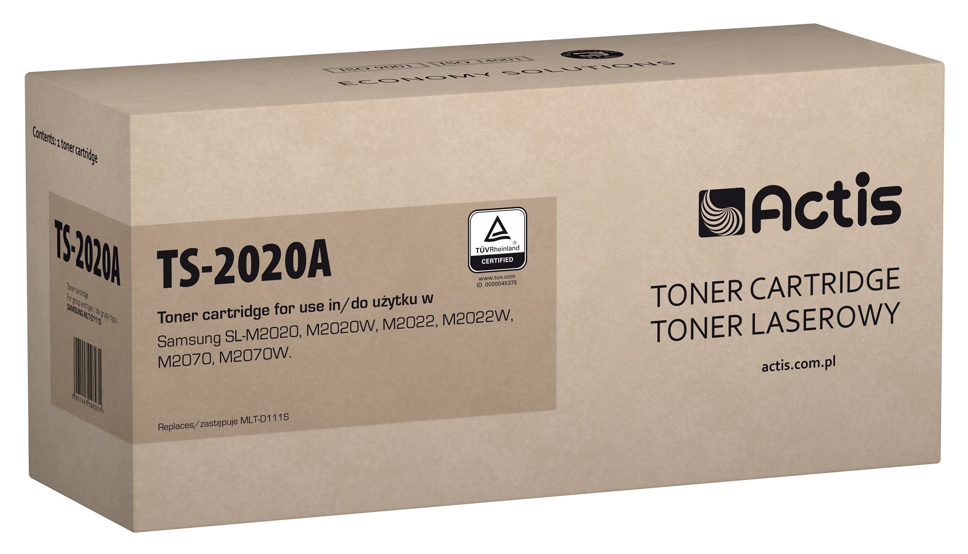 Actis TS-2020A väriaine (korvaava Samsung MLT-D111S, Standard, 1000 sivua, musta) - KorhoneCom