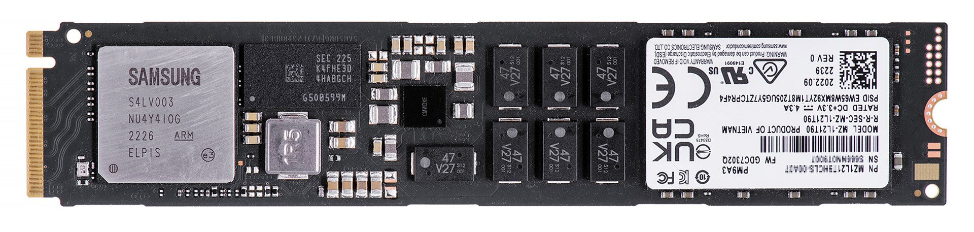 SSD Samsung PM9A3 1.92TB M.2 (22x110) NVMe PCI 4.0 MZ1L21T9HCLS-00A07 (DWPD 1) - KorhoneCom