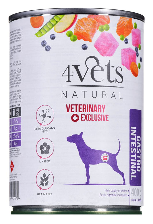 4VETS Natural Gastro Intestinal Dog - koiran märkäruoka - 400 g