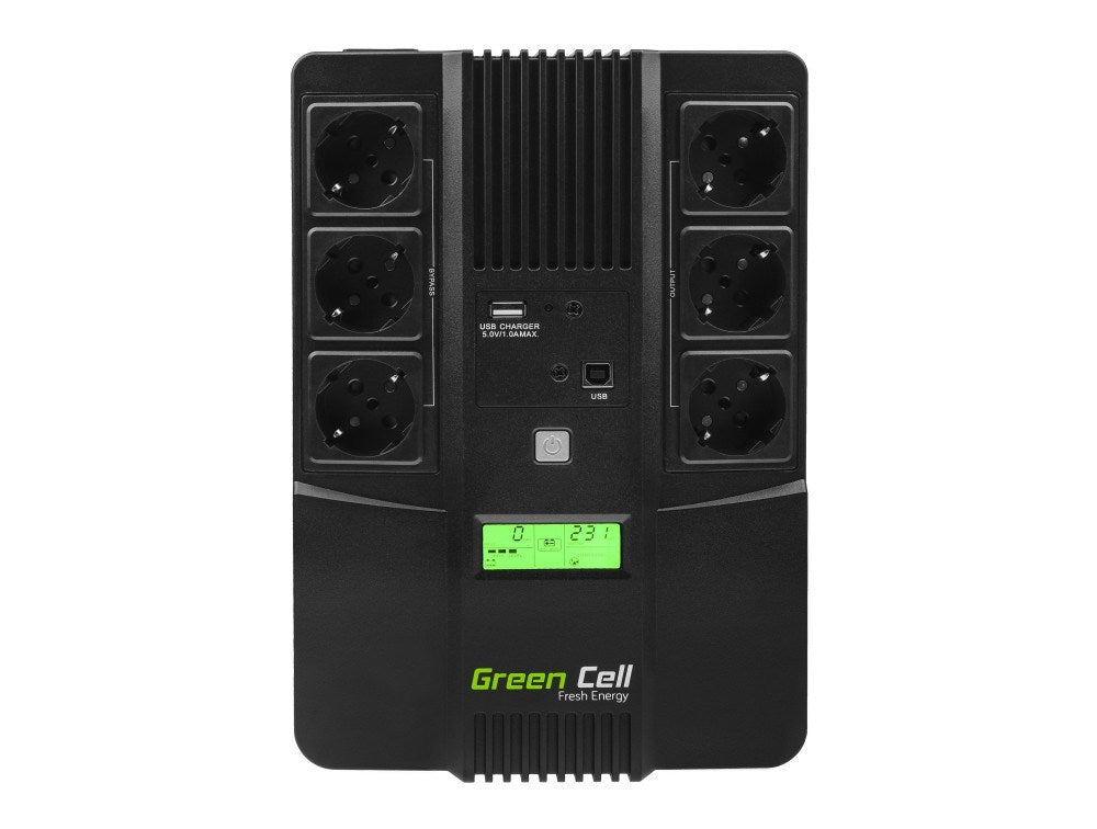 Green Cell AiO 800VA LCD Line-Interactive 0,8 kVA 480 W 6 pistorasiaa (pistorasioita) - KorhoneCom