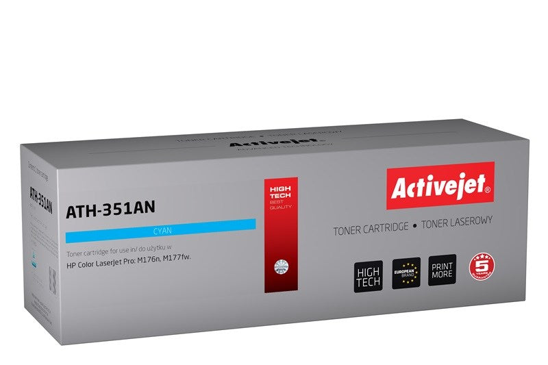 Activejet ATH-351AN toner for HP printer, HP CF351A replacement, Supreme, 1100 pages, cyan - KorhoneCom