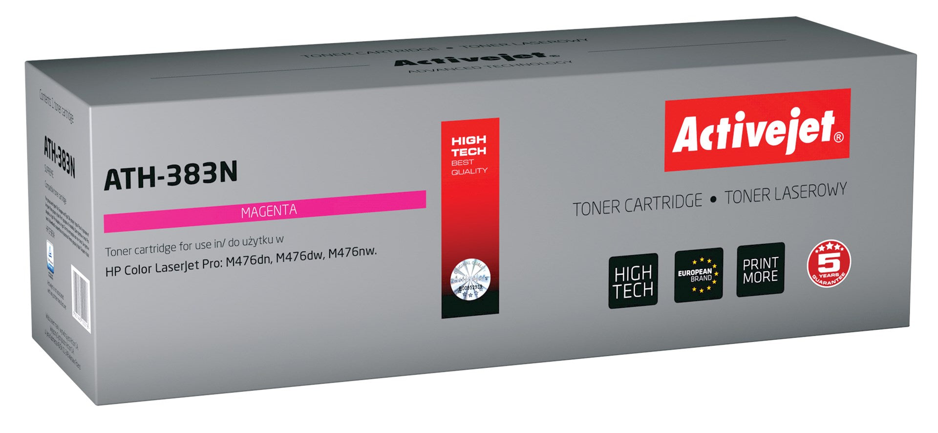 Activejet ATH-383N väriaine HP-tulostimeen, HP CF383A korvaava väriaine, Supreme, 2700 sivua, magenta - KorhoneCom