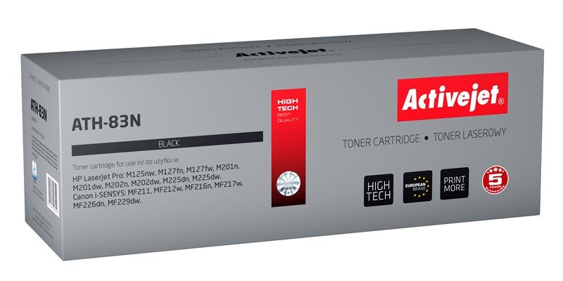 Activejet ATH-83N väriaine HP-tulostimeen, HP 83A CF283A Canon CRG-737 korvaava, Supreme, 1500 sivua, musta - KorhoneCom