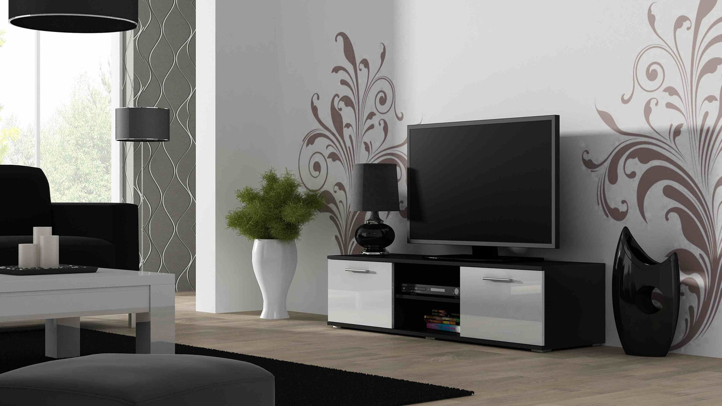 Cama TV stand SOHO 140 black/white gloss - KorhoneCom