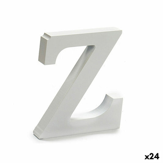 Kirjain Z Puu Valkoinen (2 x 16 x 14,5 cm) (24 osaa)