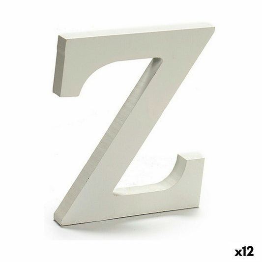 Kirjain Z Puu Valkoinen (1,8 x 21 x 17 cm) (12 osaa)