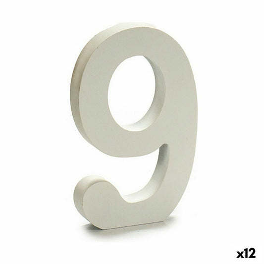 Numerot 9 Puu Valkoinen (1,8 x 21 x 17 cm) (12 osaa)