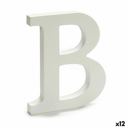 Kirjain B Puu Valkoinen (1,8 x 21 x 17 cm) (12 osaa)
