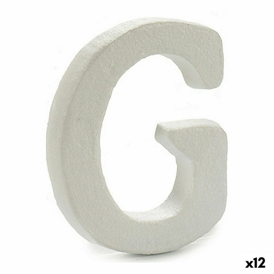 Kirjain G Valkoinen polystyreeni 1 x 15 x 13,5 cm (12 osaa)