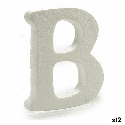 Kirjain B Valkoinen polystyreeni 15 x 12,5 cm (12 osaa)