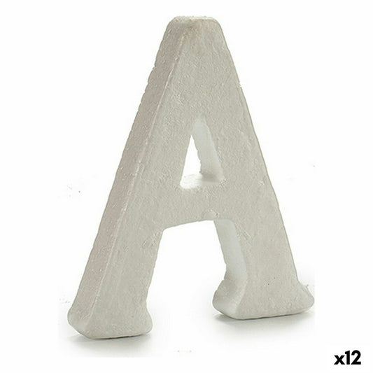 Kirjain A Valkoinen polystyreeni 1 x 15 x 13,5 cm (12 osaa)