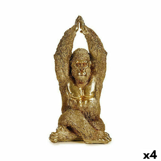 Koristehahmo Yoga Gorilla Kullattu 17 x 36 x 19,5 cm (4 osaa)