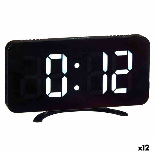 Digitaalinen Pöytäkello Musta ABS 15,7 x 7,7 x 1,5 cm (12 osaa)
