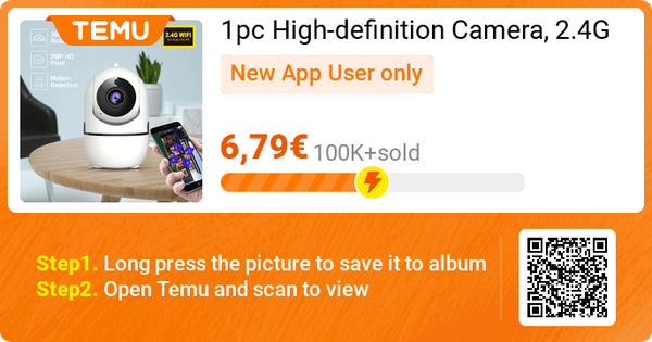 1pc High-definition Camera, 2.4G Wireless Wifi Security Home Camera @ Temu