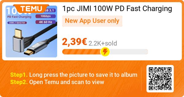 1pc JIMI 100W PD Fast Charging USB 3.1 to HDTV Cable @ Temu