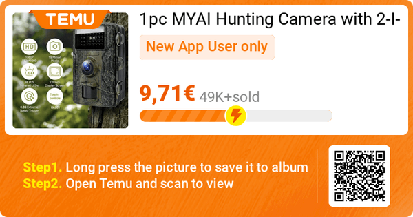 1pc MYAI Hunting Camera with 2-Inch Display @ Temu
