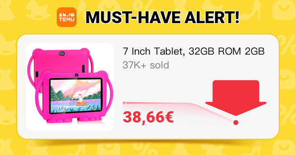 7 Inch Tablet, 32GB ROM 2GB RAM @ Temu