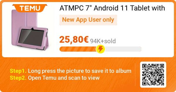 ATMPC 7" Android 11 Tablet with Quad Core Processor @ Temu
