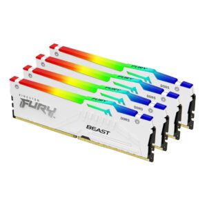 Kingston Technology FURY Beast 128GB 5200MT/s DDR5 CL40 DIMM (4 kpl) Valkoinen RGB XMP