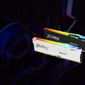 Kingston Technology FURY Beast 128GB 5600MT/s DDR5 CL40 DIMM (4 kpl sarja) Valkoinen RGB XMP
