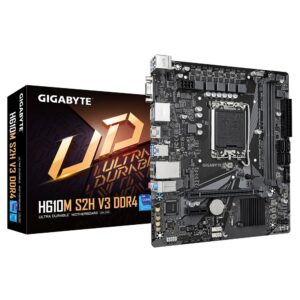 Gigabyte H610M S2H V3 DDR4 -emolevy - Tukee Intel Core 14th -suorittimia, 4+1+1 Hybrid Digital VRM, jopa 3200MHz DDR4, 1xPCIe 3.0 M.2, GbE LAN, USB 3.2 Gen 1