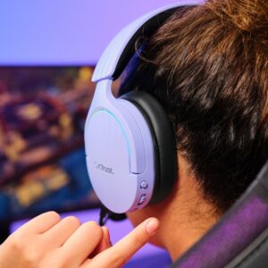 Trust GXT 491P FAYZO kuulokemikrofoni, langallinen ja langaton pääpanta, USB Type-A Bluetooth musta, violetti