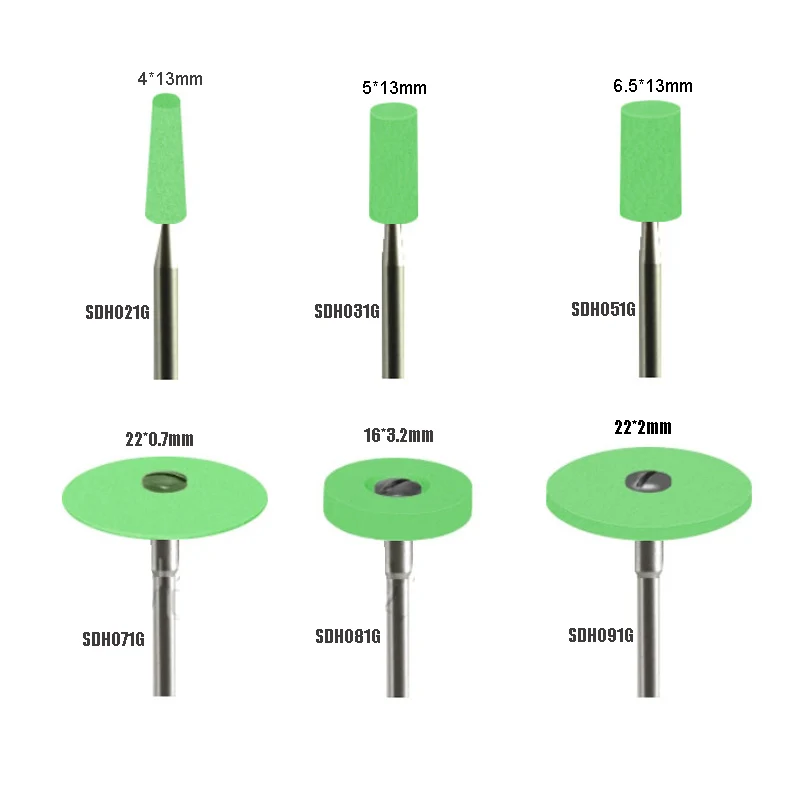 1pc dental lab ceramics diamond stone polish grinder for zirconia polishing fast grinding no need water cooling green