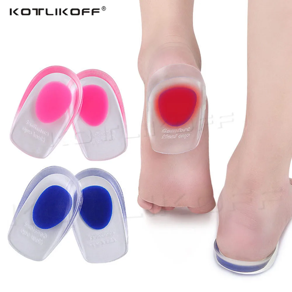 Silicone Gel Heel Cups Half Length Height Increase Insole for Shoes Inserts for Plantar Fasciitis Bone Spur & Achilles Pain
